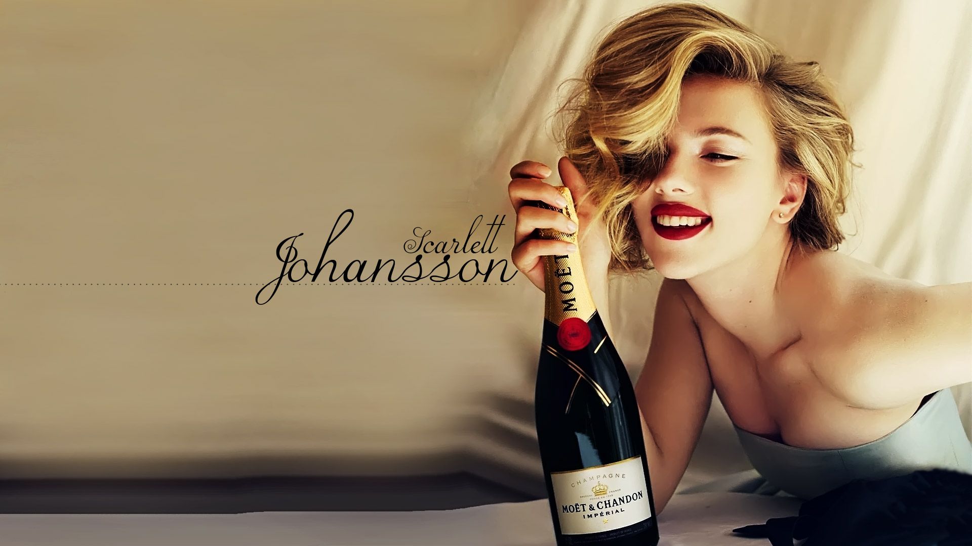 Scarlett Johansson Moet Chandon - HD Wallpaper 