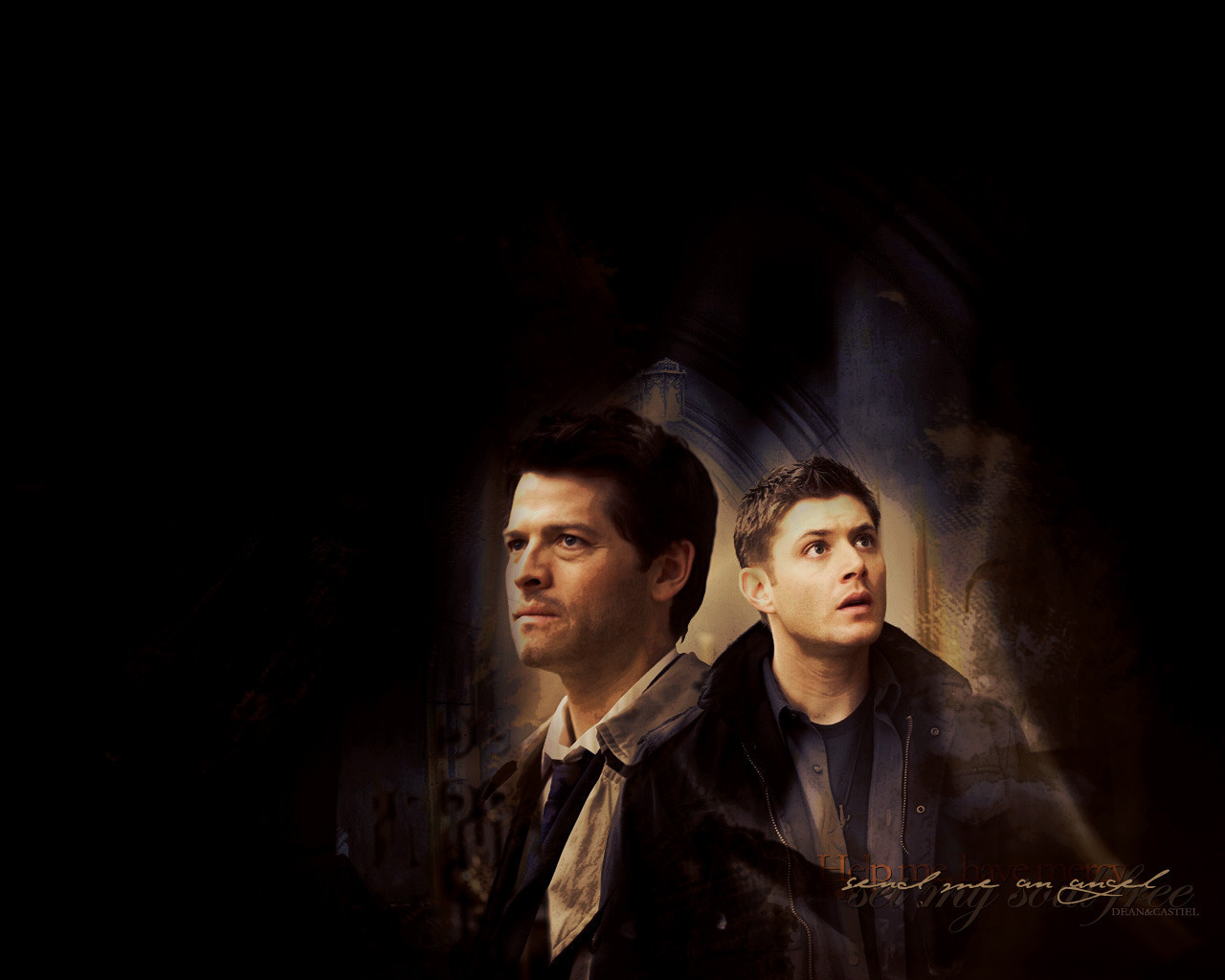 Dean & Castiel - Darkness - HD Wallpaper 