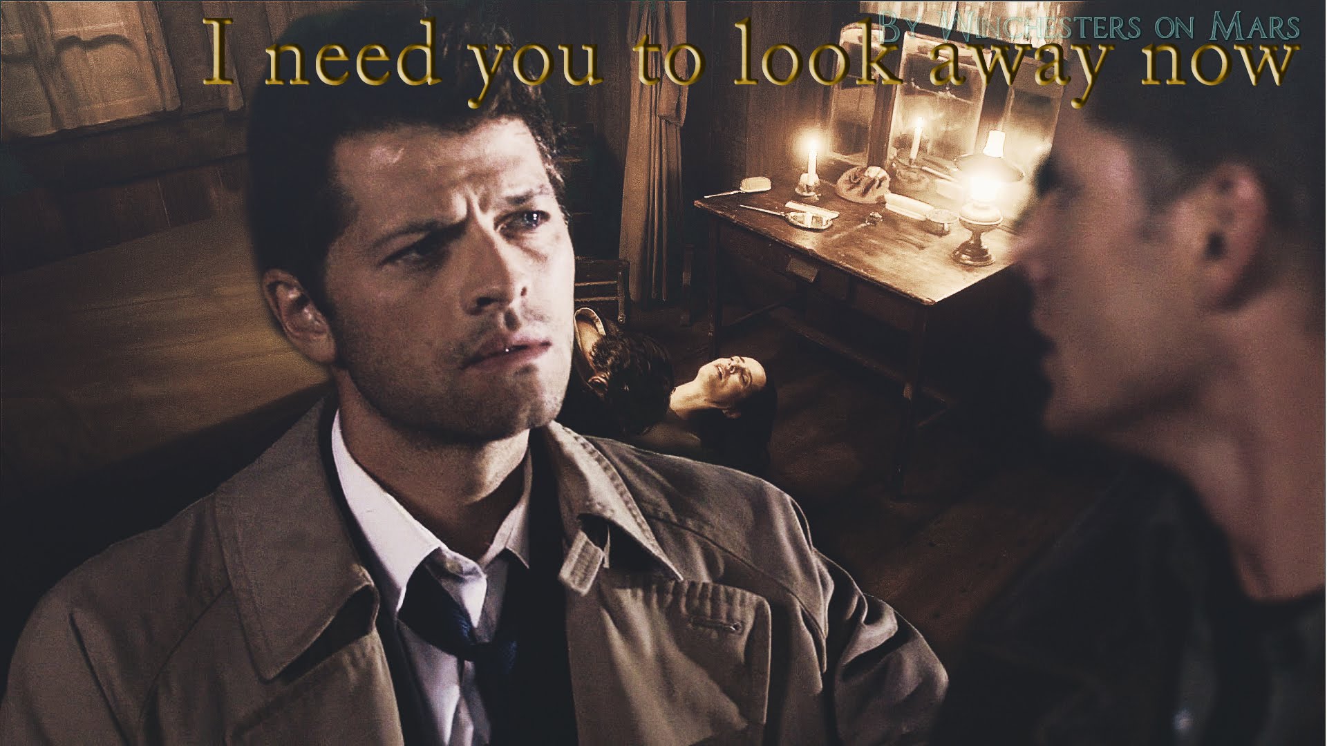 Castiel Looking At Dean - HD Wallpaper 
