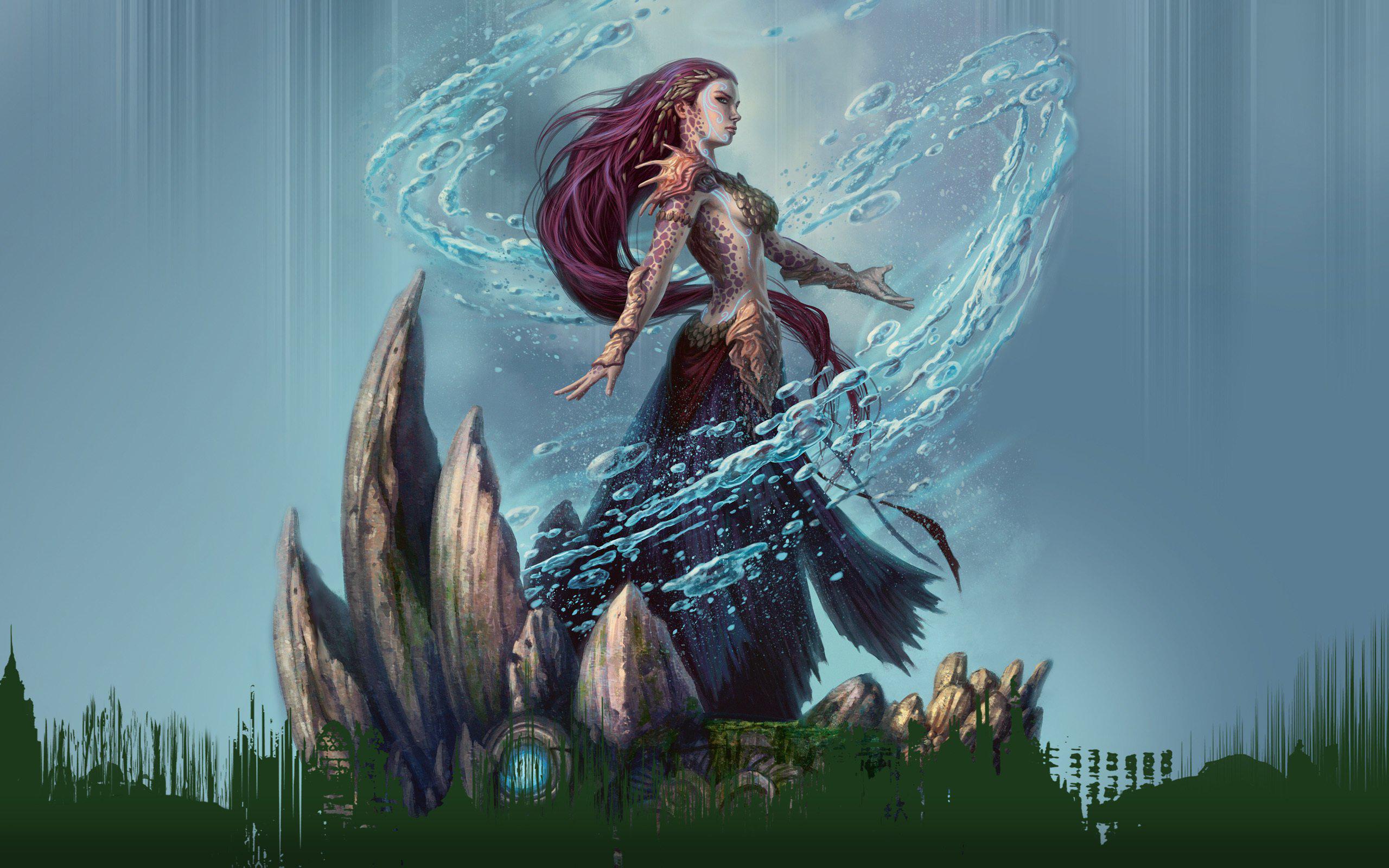Magic Gathering Supernatural Beings Games Girls Fantasy - Mtg Fathom Mage - HD Wallpaper 