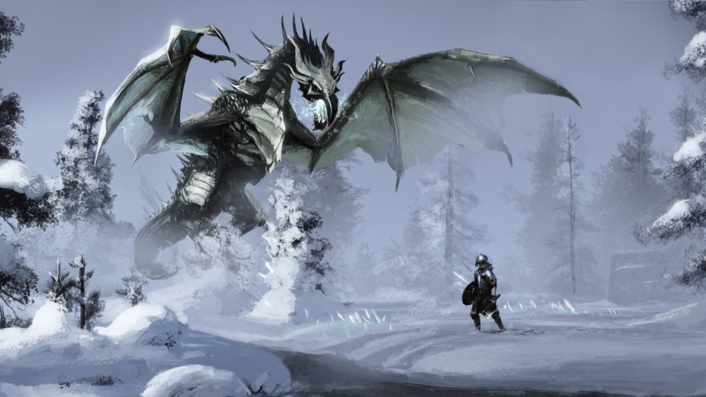 Skyrim Dovah - HD Wallpaper 