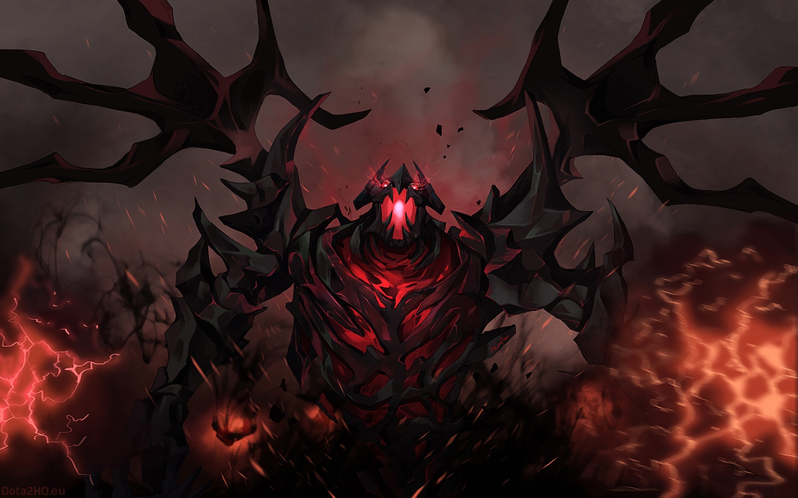 Shadow Fiend Dota 2 Art - HD Wallpaper 