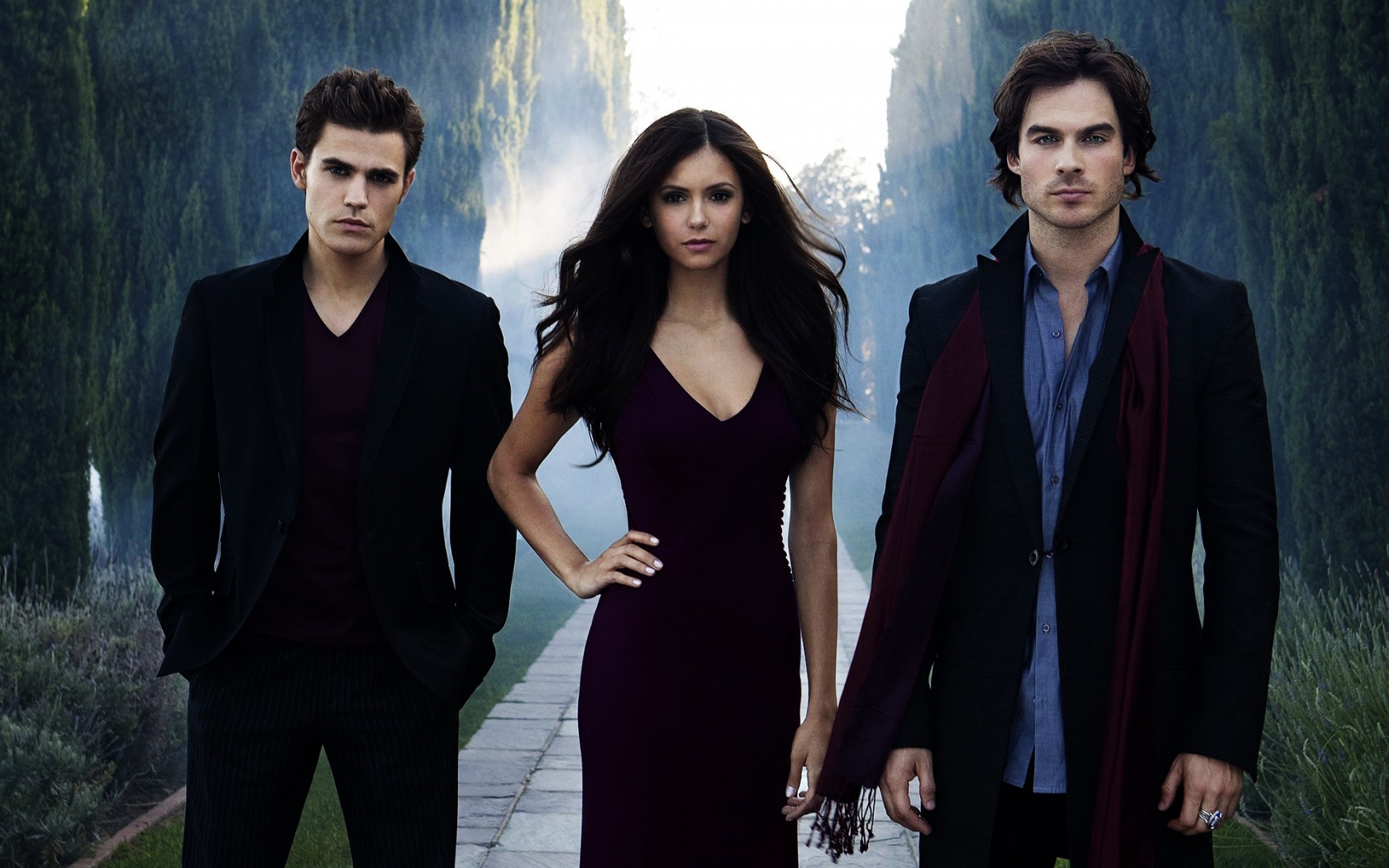 Elena Gilbert Stefan Salvatore Damon Salvatore - HD Wallpaper 