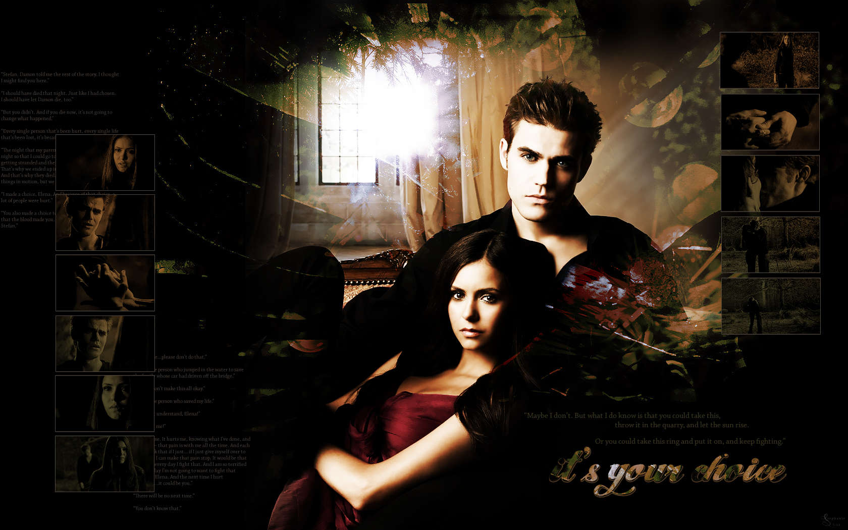Tvd Paul Wesley And Nina Dobrev - HD Wallpaper 