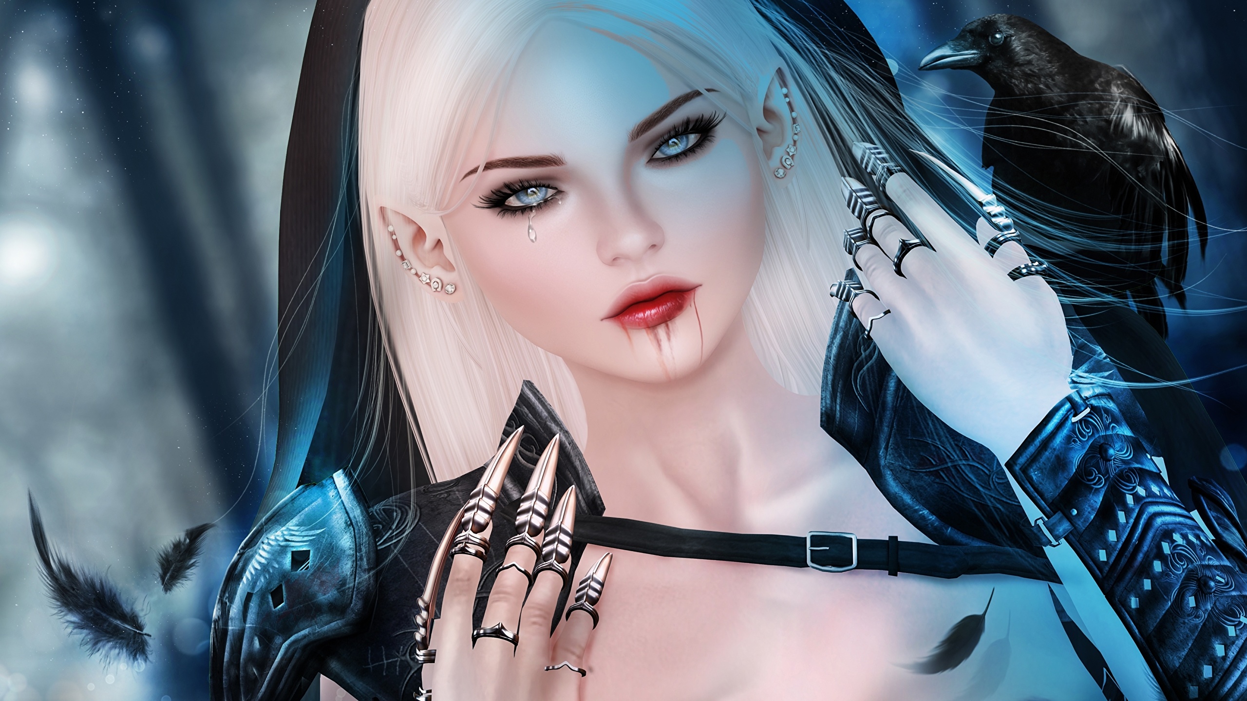 Vampire Fantasy Girl Hd - HD Wallpaper 