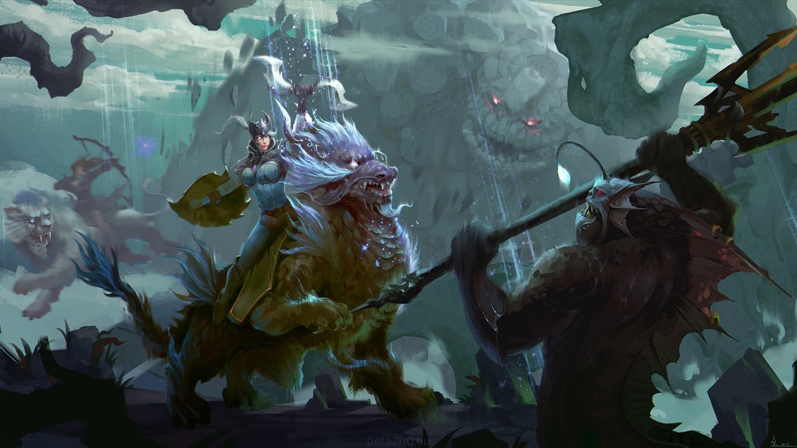 Dota 2 Mirana Vs Luna - HD Wallpaper 