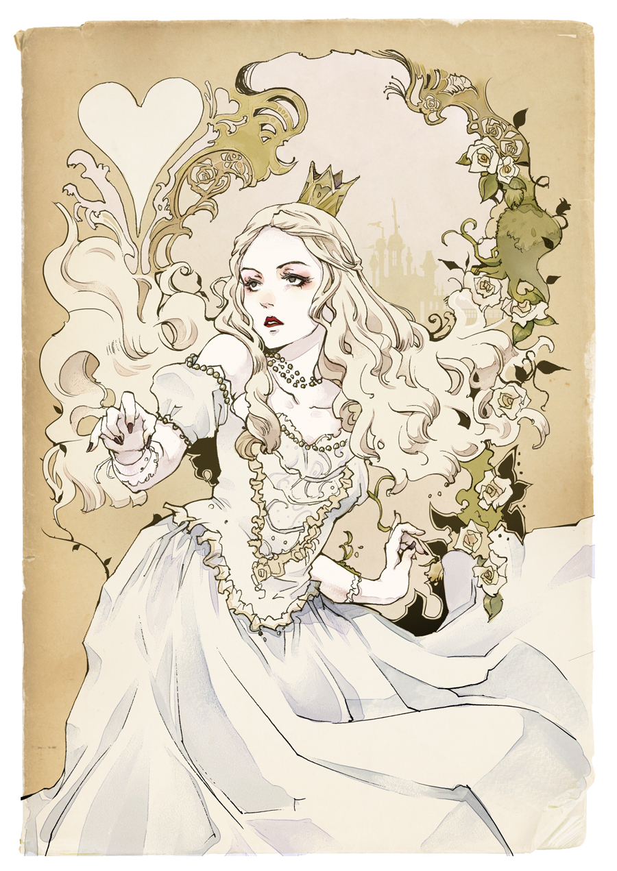 White Queen Alice In Wonderland Anime - HD Wallpaper 