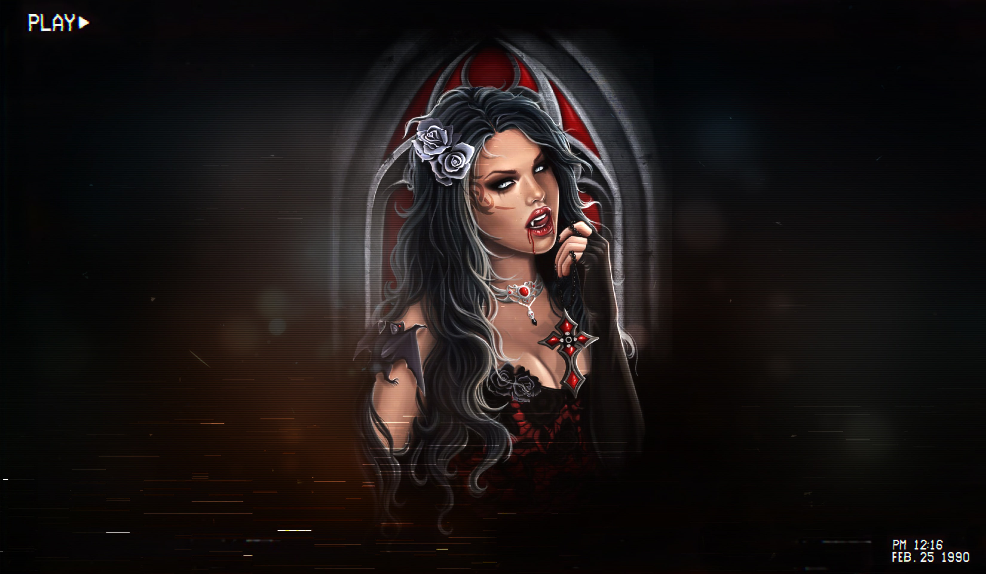 Vampire Girl Wallpaper - HD Wallpaper 
