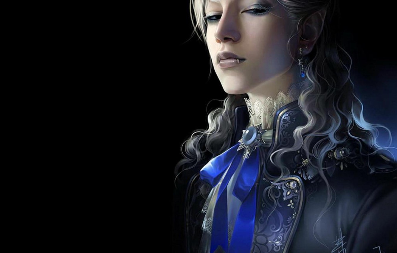 Photo Wallpaper Girl, Vampire, Vampire - Vampire Fantasy Male Art - HD Wallpaper 