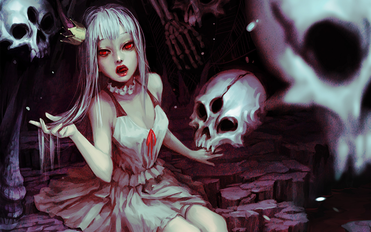 Dark Gothic Anime Horror - 1280x800 Wallpaper 