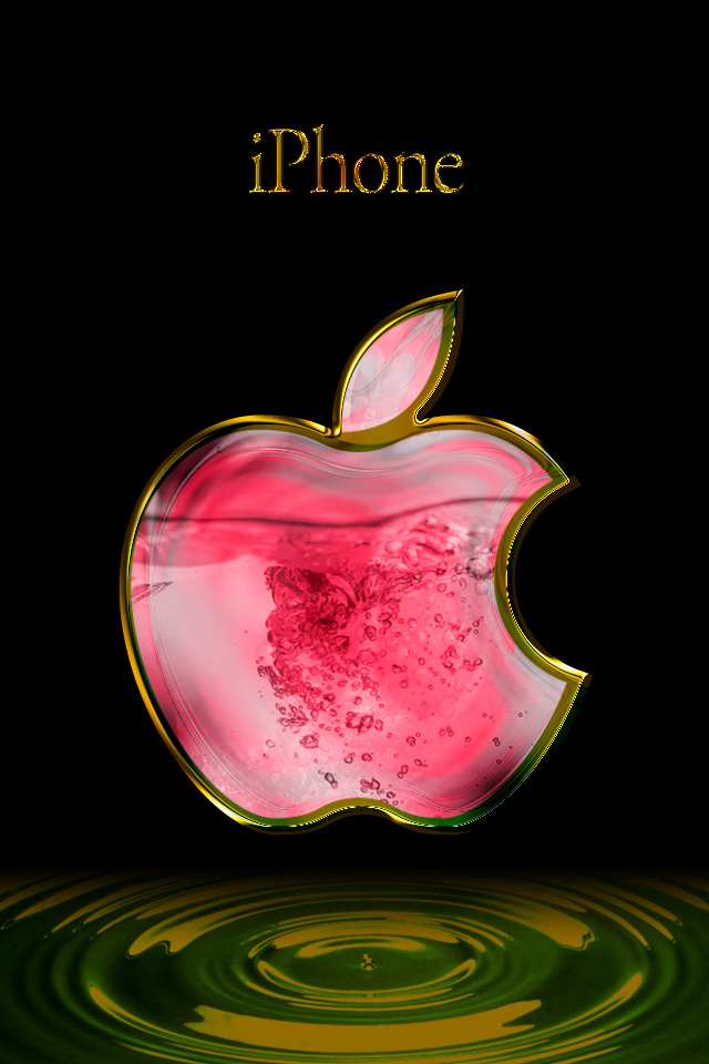 3d Pink Apple Wall - Imagenes Apple De Color Verde Hd - HD Wallpaper 
