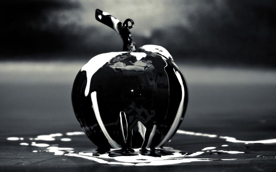 Art, Cool, Creative, Apple, 3d, Black And White, Black - HD Wallpaper 