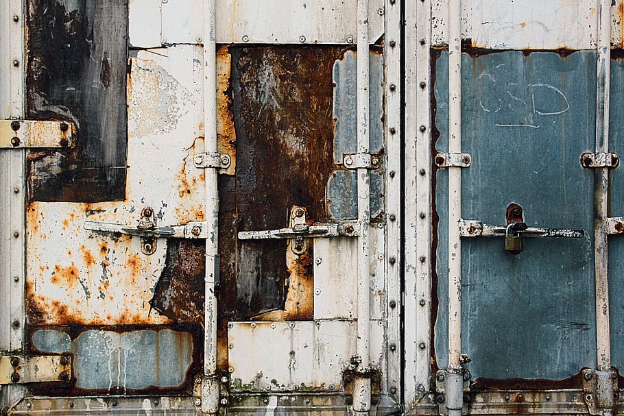 Container, Door, Old, Rust, Port, Storage, Terminal, - Container Door Old - HD Wallpaper 