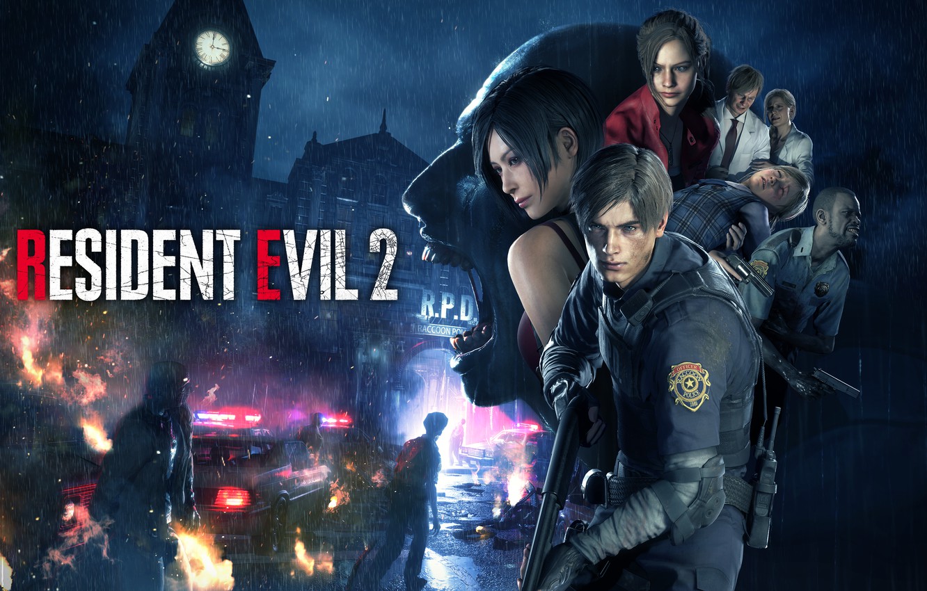 Photo Wallpaper The Game, Street, Rain, Machine, Flashers, - Resident Evil 2 - HD Wallpaper 