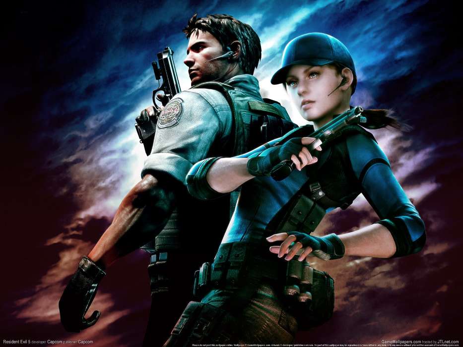 Download Mobile Wallpaper Games, Resident Evil For - Chris Redfield And Jill Valentine - HD Wallpaper 
