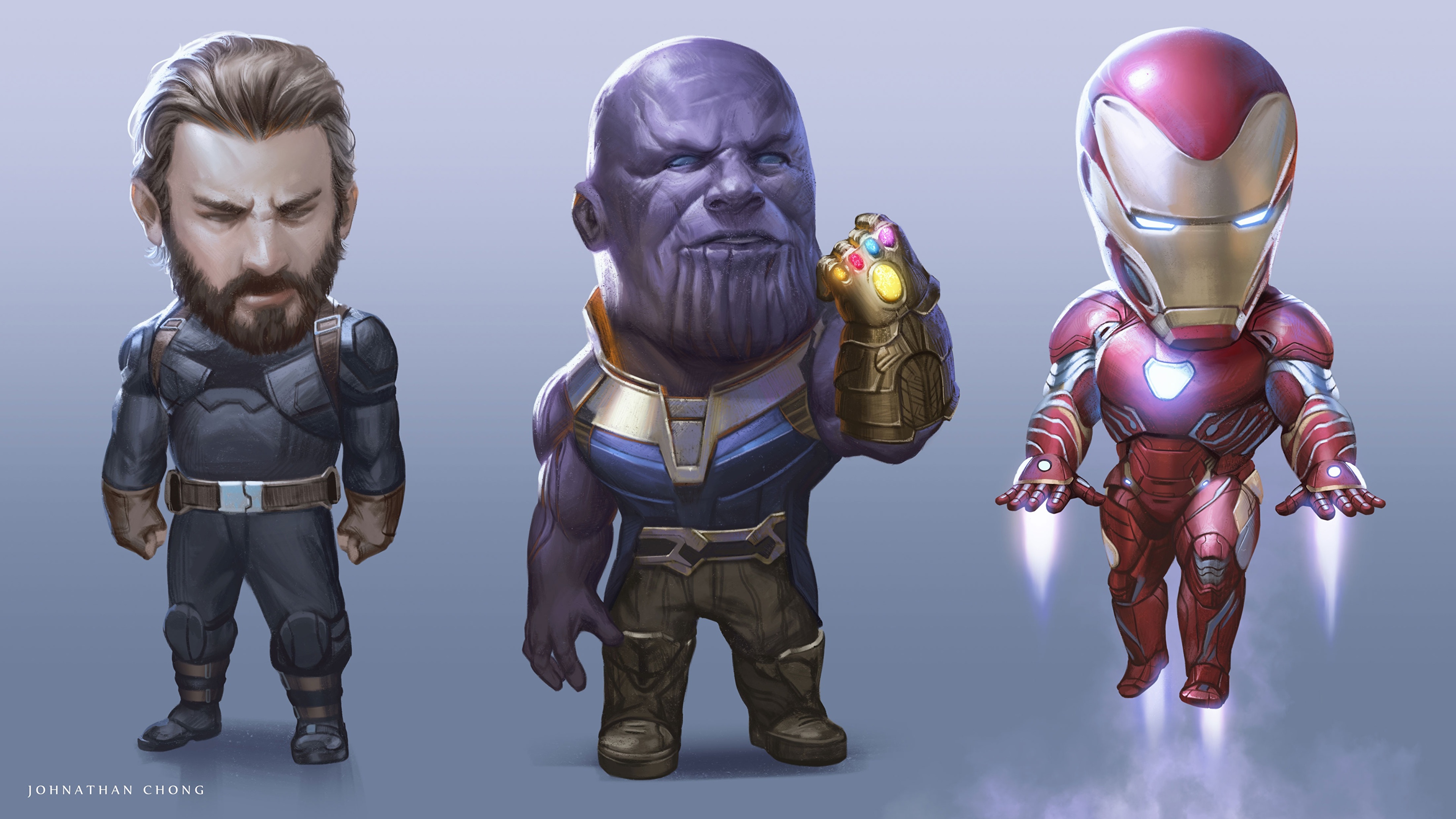 Captain America Iron Man And Thanos - HD Wallpaper 