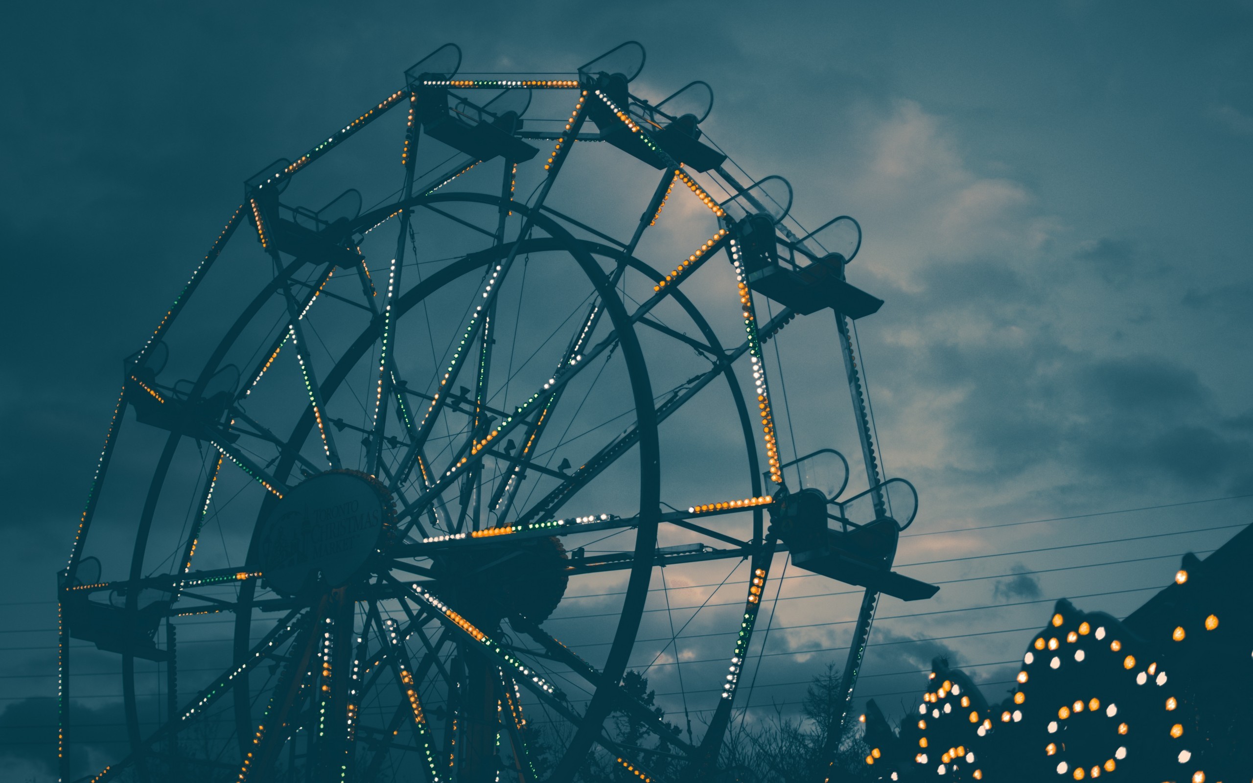 Ferris Wheel, Amusement Park, Night, Scenic, Lights - Life Is Like A Giant Wheel - HD Wallpaper 