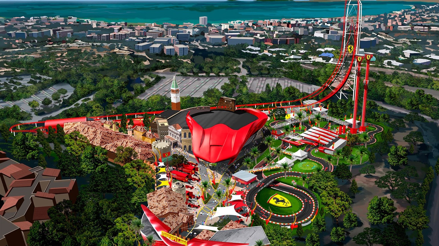 Ferrari Land Spain - HD Wallpaper 