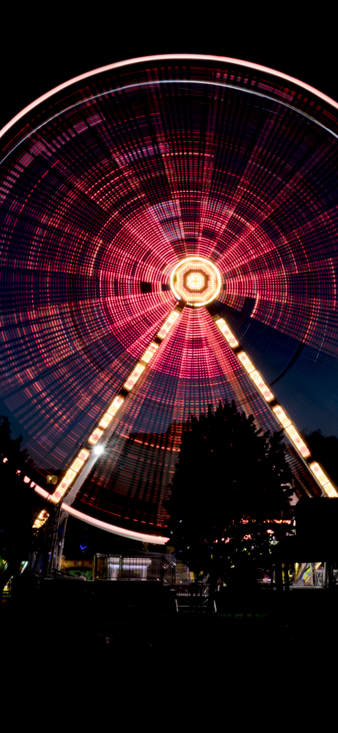 Ferris Wheel, Amusement Park, Night, Dark, Wallpaper - Amusement Park - HD Wallpaper 