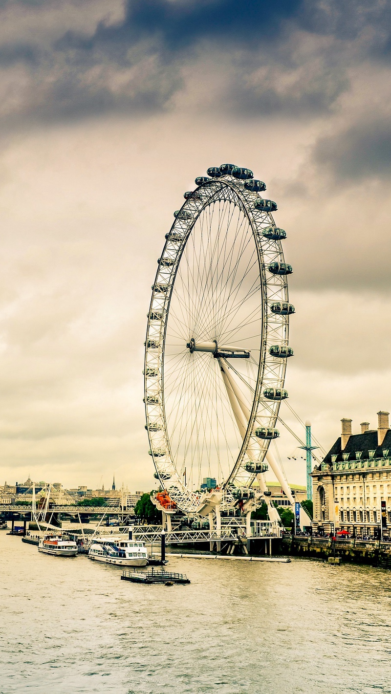 Wallpaper Ferris Wheel, Amusement Park, Architecture, - London Eye - HD Wallpaper 