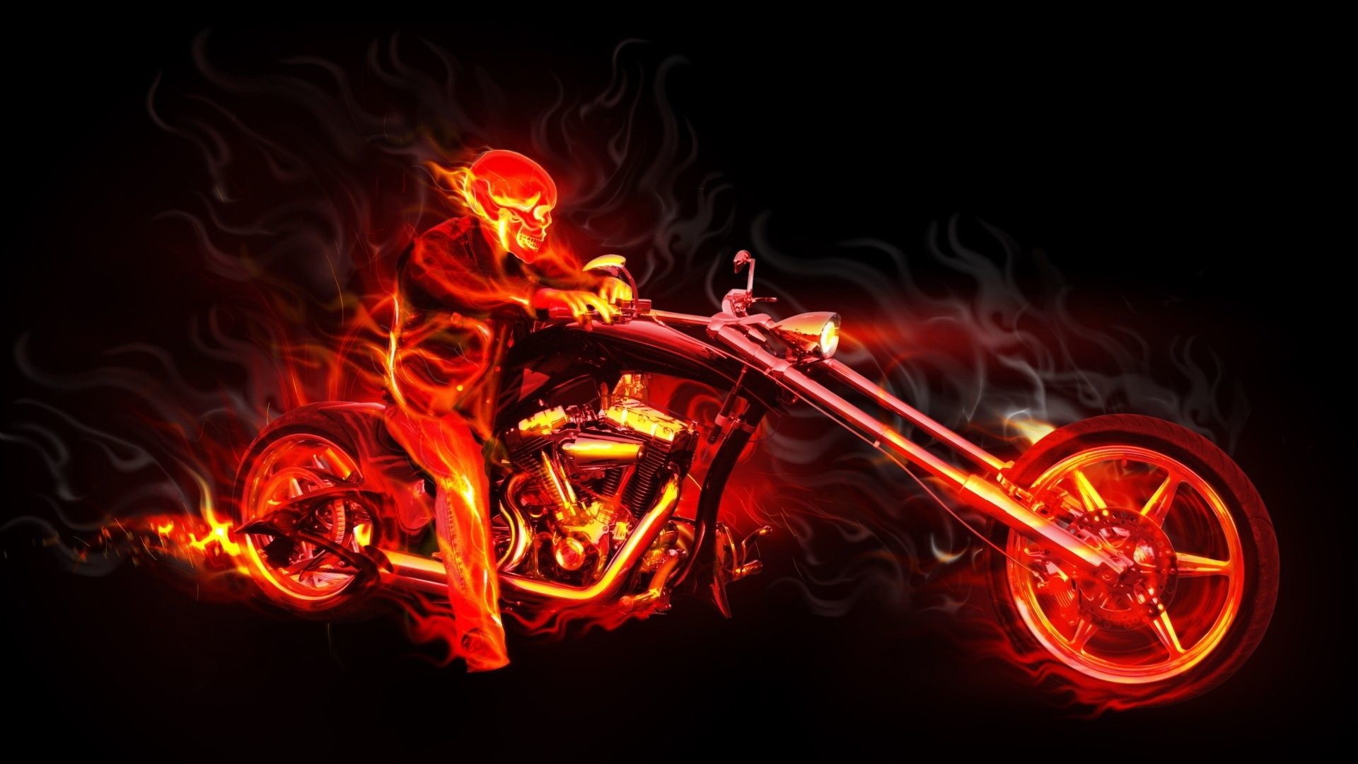Ghost Rider Wallpapers Download Group 1600ã1200 Ghost - Ghost Rider Bike On Fire - HD Wallpaper 