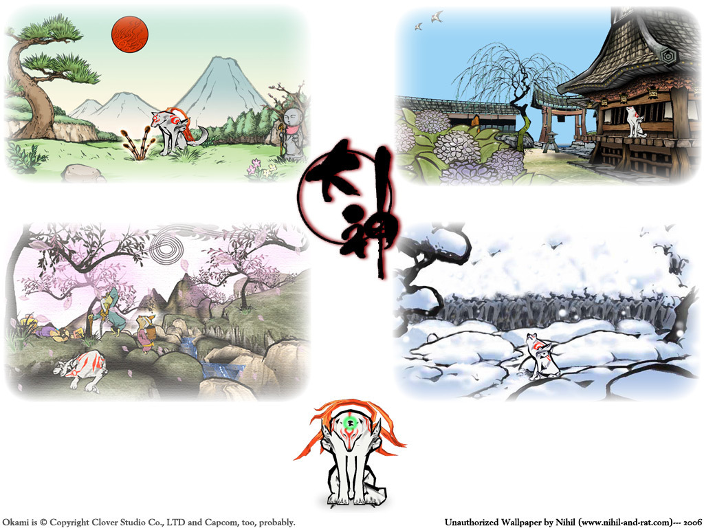 Okami - Winter Okami - HD Wallpaper 