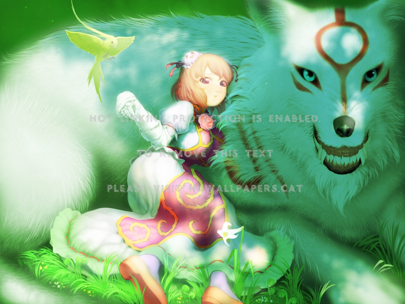 Ibara Kasen & Amaterasu Girl Okami Animal - Touhou Okami - HD Wallpaper 