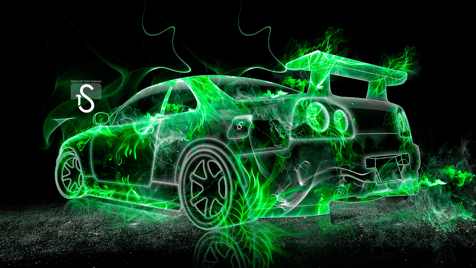 1920x1080, Nissan Skyline Gtr R34 Green Fire Abstract - Hot Pink Nissan Skyline Gtr - HD Wallpaper 