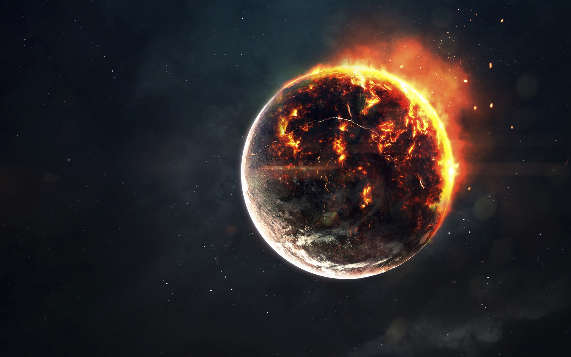 Fire In Space Hd Wallpaper - Space Apocalypse - HD Wallpaper 
