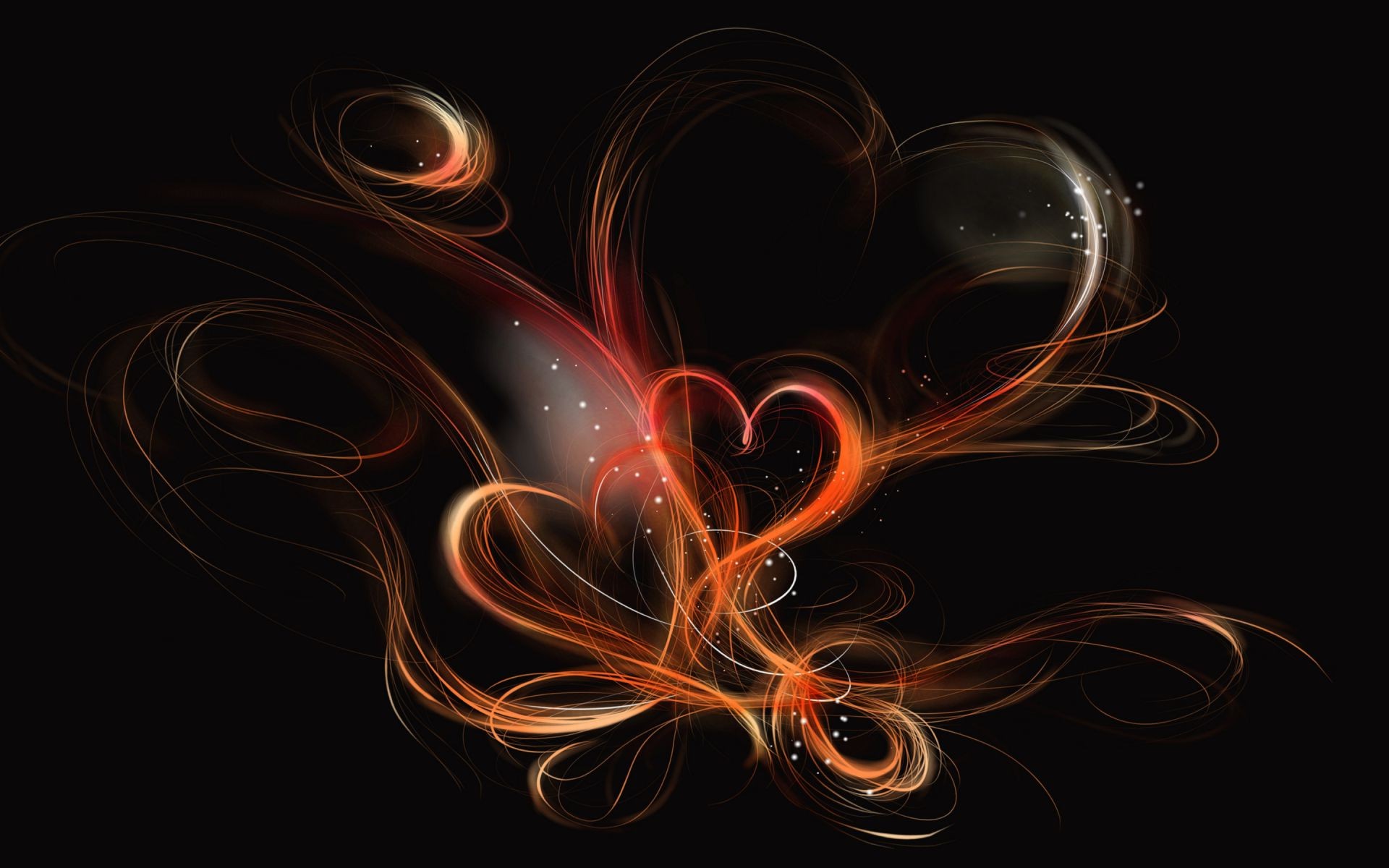 Abstract Design Fractal Flame Wallpaper Element Desktop - Two Hearts Making Love - HD Wallpaper 