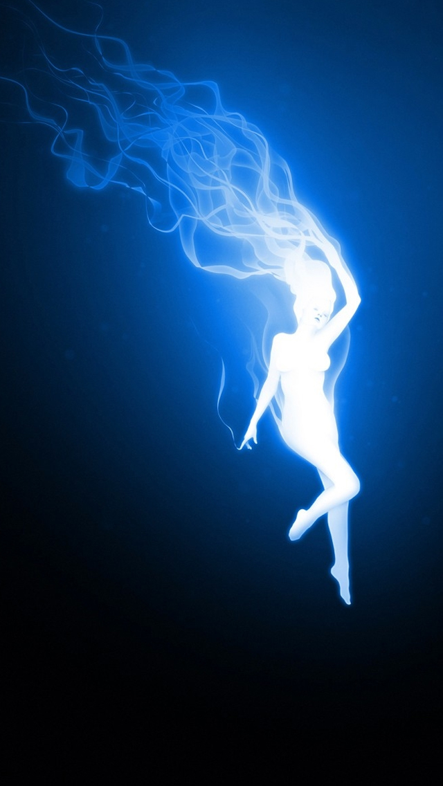 Blue Fire Iphone Wallpaper - Woman Made Of Blue Fire - HD Wallpaper 