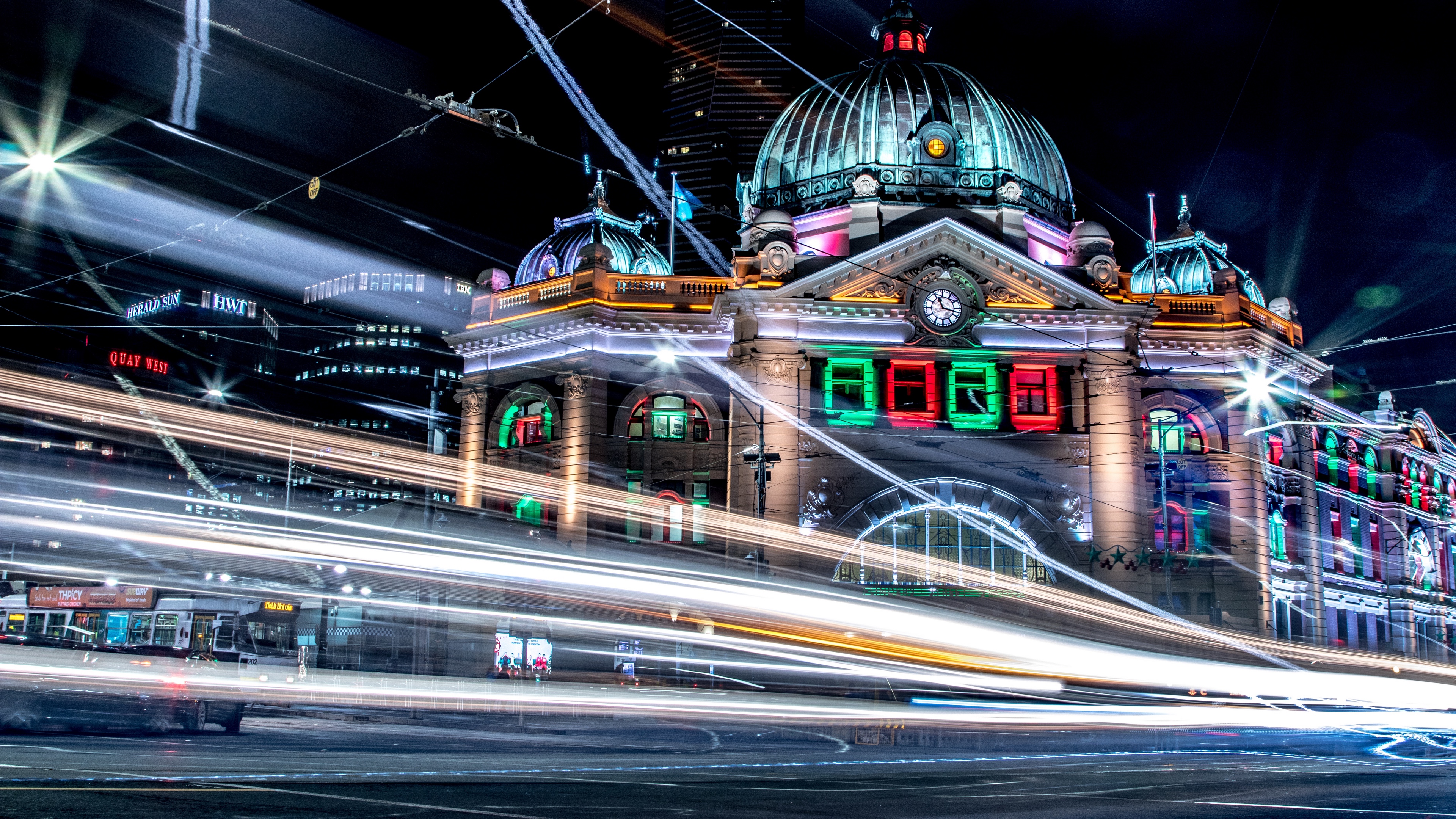 Wallpaper Building, Night City, Long Exposure, Melbourne, - HD Wallpaper 