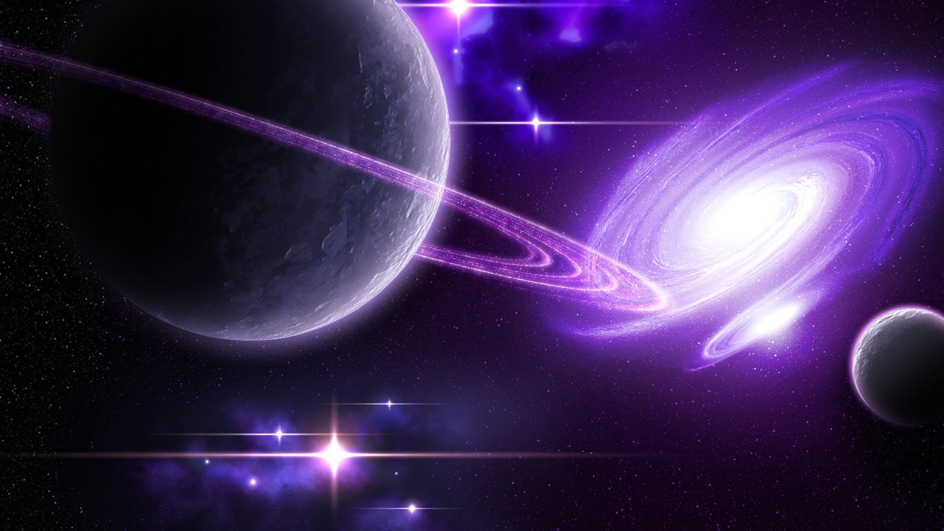 Purple Galaxy Planet Background - HD Wallpaper 