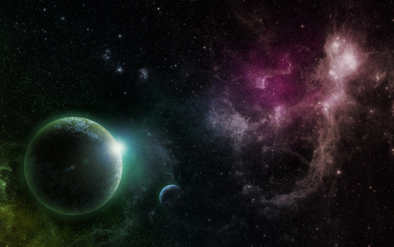 Purple & Green Galaxy Planets Wallpapers - Green Galaxy - HD Wallpaper 