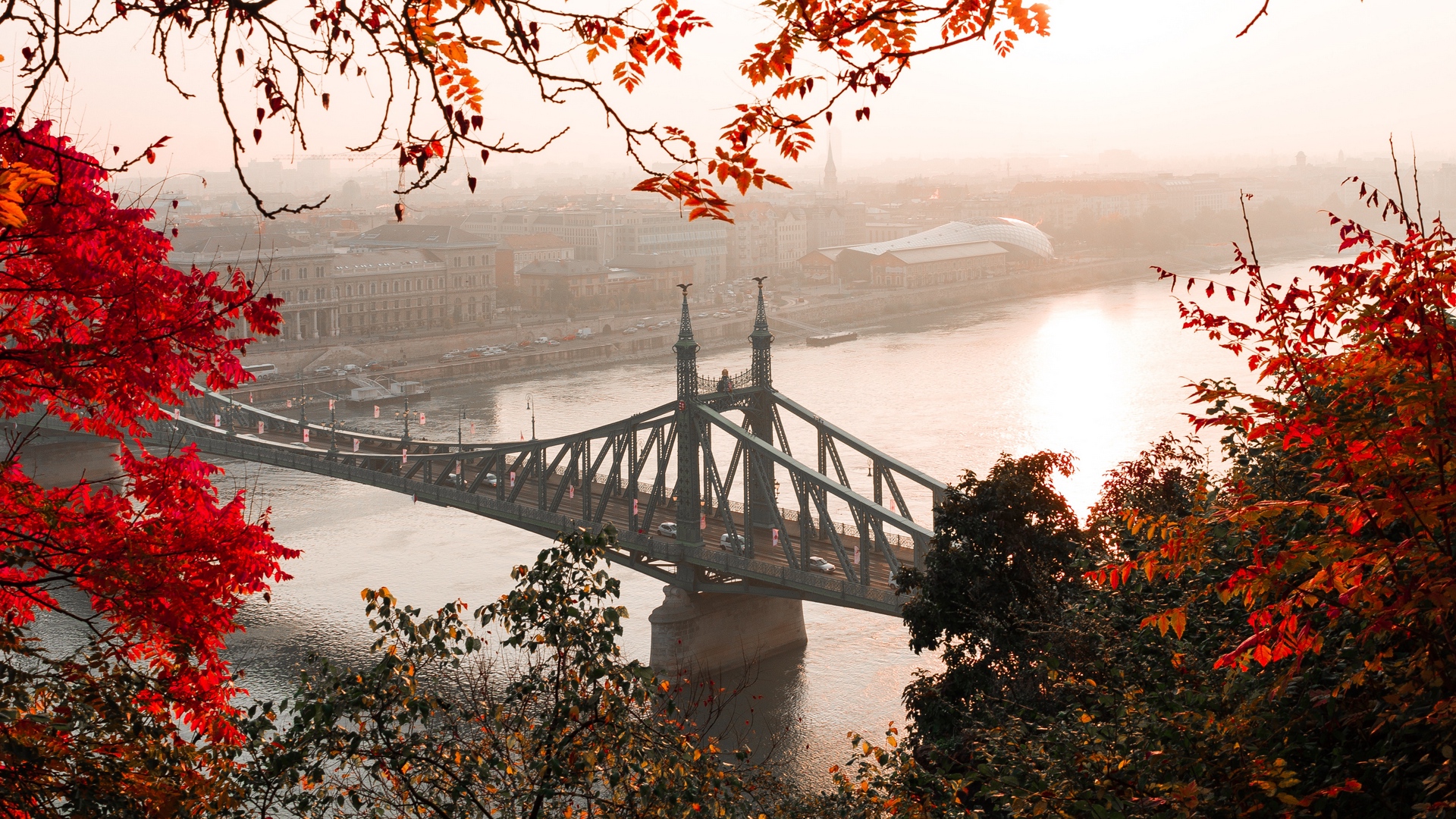 Wallpaper Bridge, Autumn, City, Citadella, Budapest, - Обои На Рабочий Стол Города - HD Wallpaper 