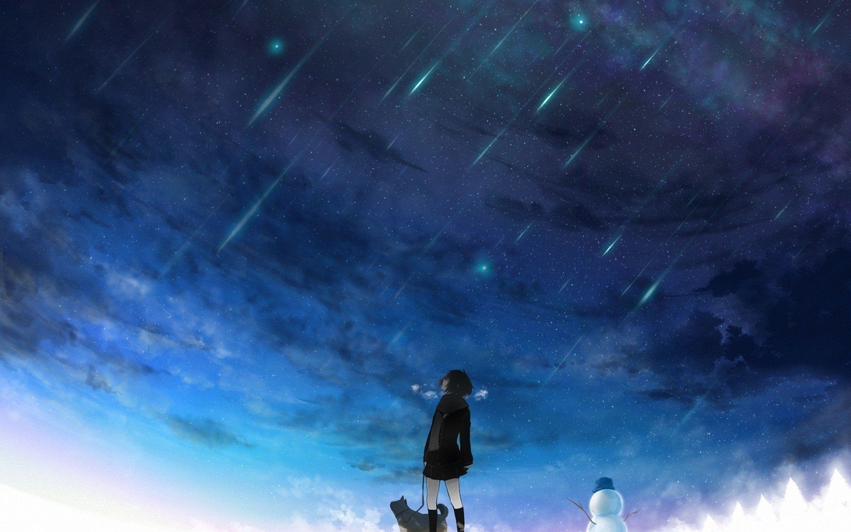 Meteor Shower Anime Wallpaper 4k - HD Wallpaper 