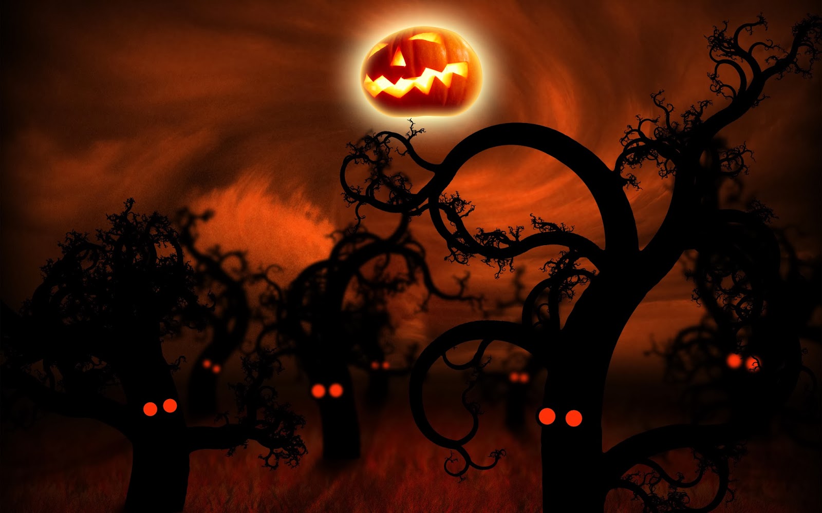 Spooky Tree Wallpaper Halloween - HD Wallpaper 