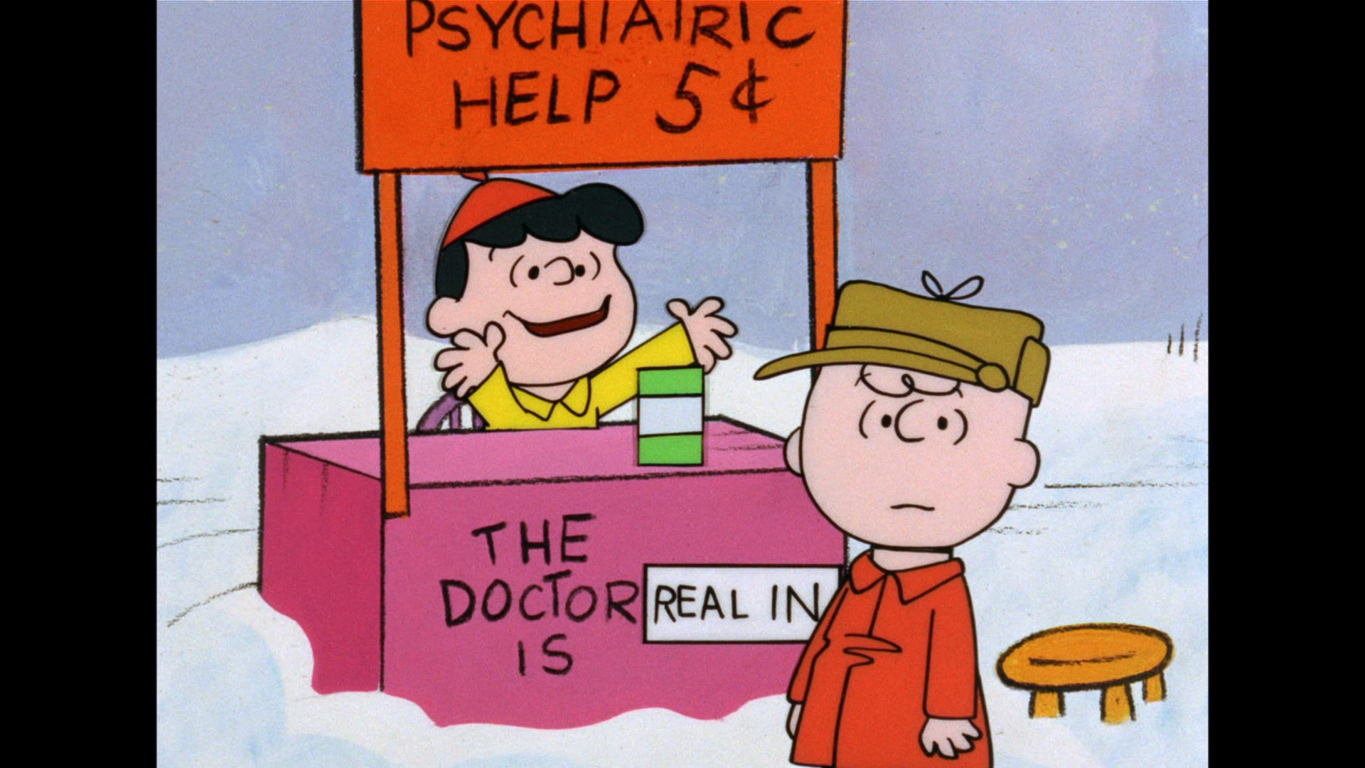 Charlie Brown Christmas Psychiatric Booth - HD Wallpaper 