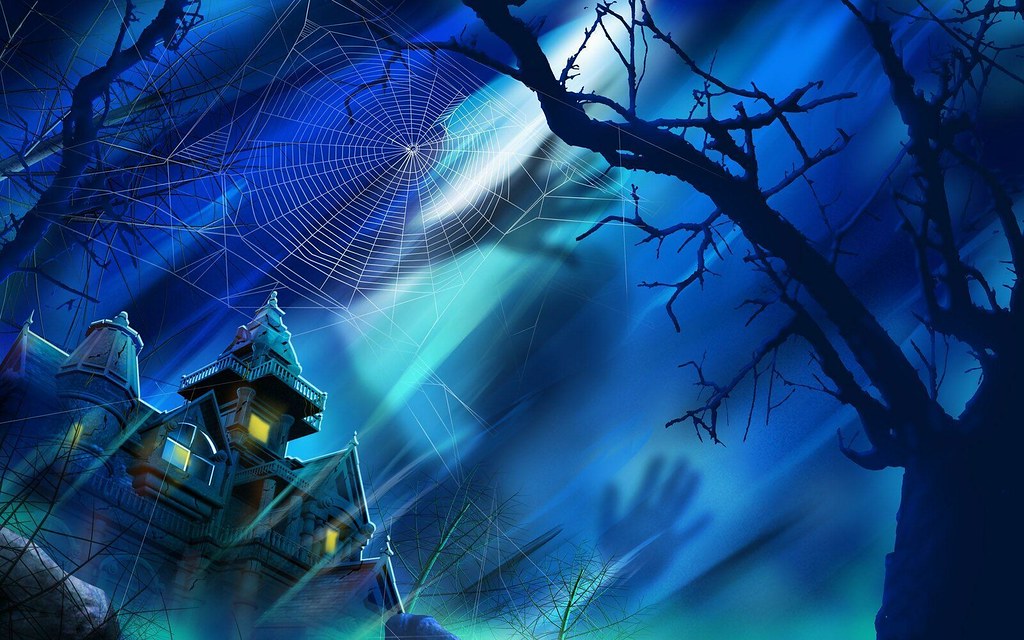 Blue Halloween Background Hd - HD Wallpaper 