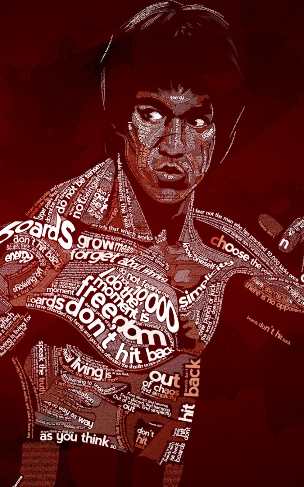 Typography Portrait Bruce Lee - HD Wallpaper 