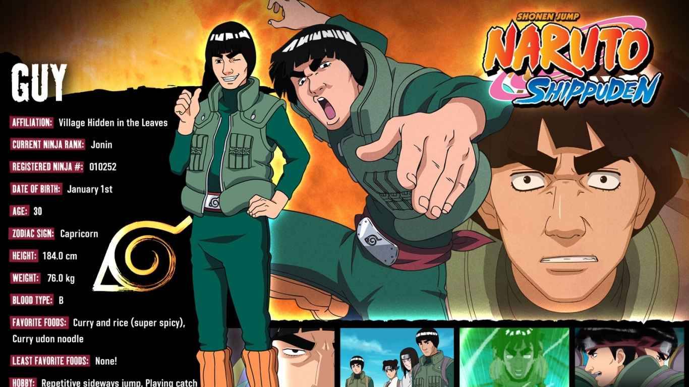 Naruto, Rock Lee, Hyuuga Neji, Tenten, Might Guy, Inscription, - Naruto Shippuden - HD Wallpaper 