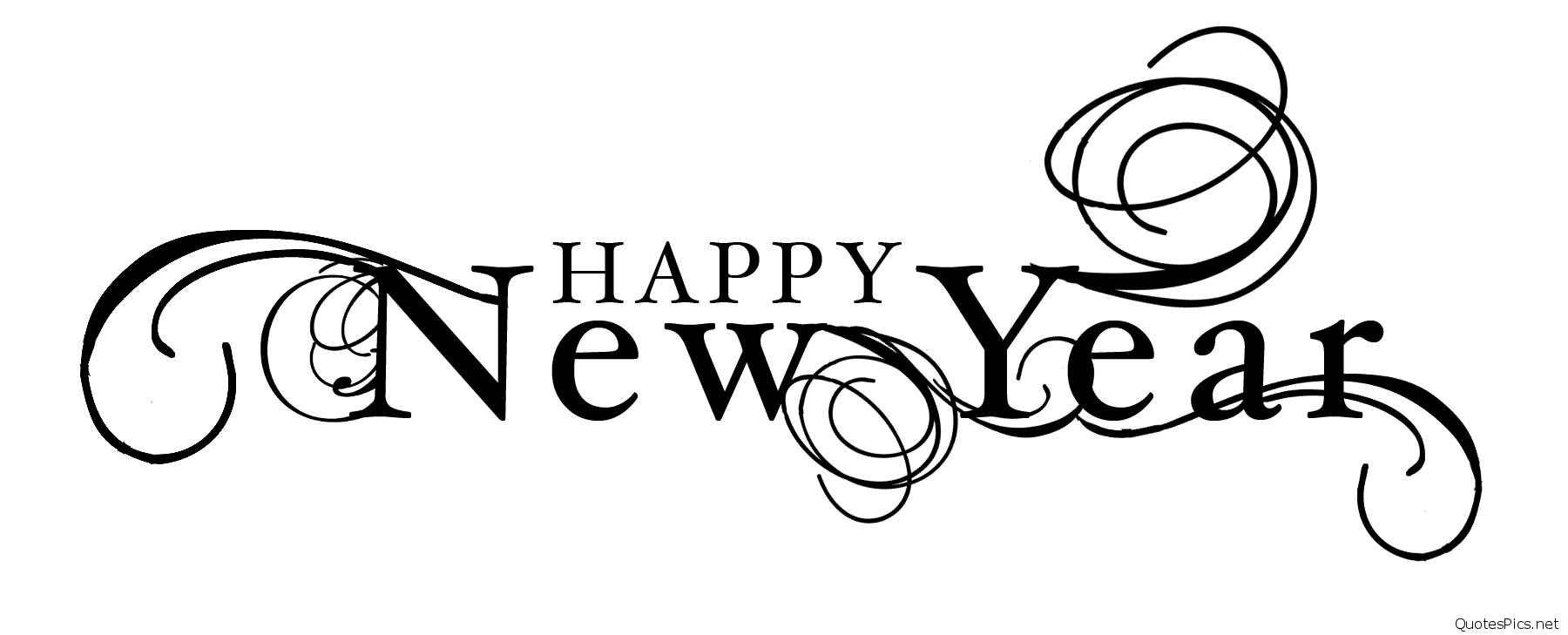 Happy New Year 2019 Black And White Clipart - HD Wallpaper 