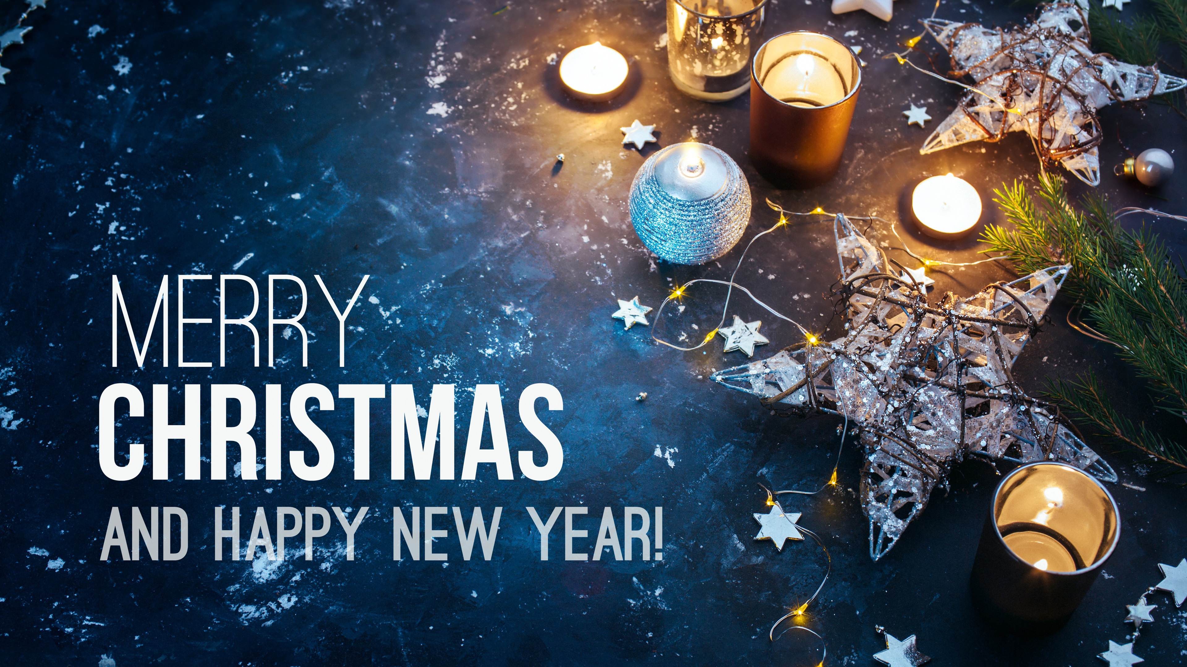 Wallpaper Merry Christmas And Happy New Year, Candles, - Merry Christmas Happy New Year - HD Wallpaper 