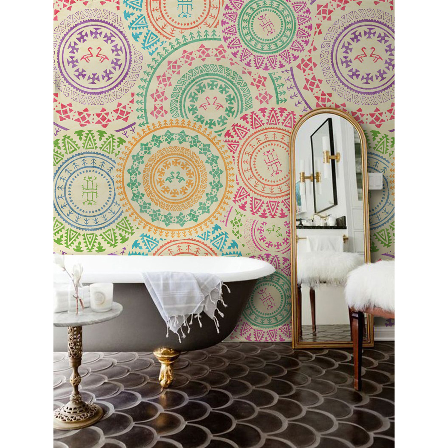 Fish Scale Kitchen Tiles - HD Wallpaper 