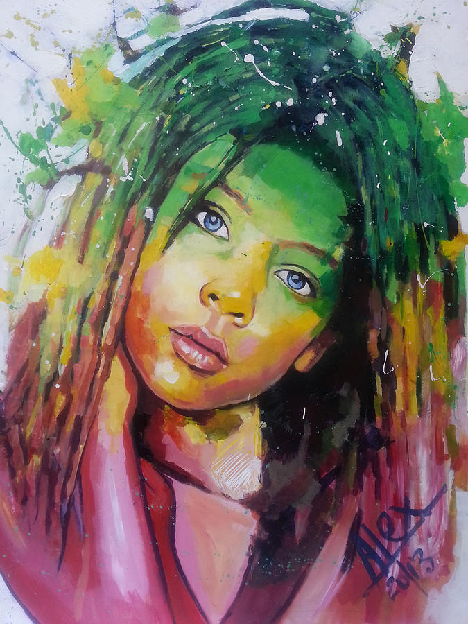 Rasta Girl Painting By Alex Medhin - HD Wallpaper 