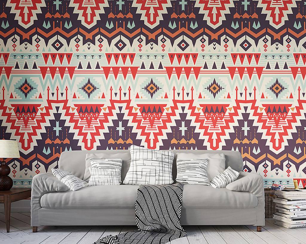 Tribal Tribute Wall Mural - Studio Couch - HD Wallpaper 