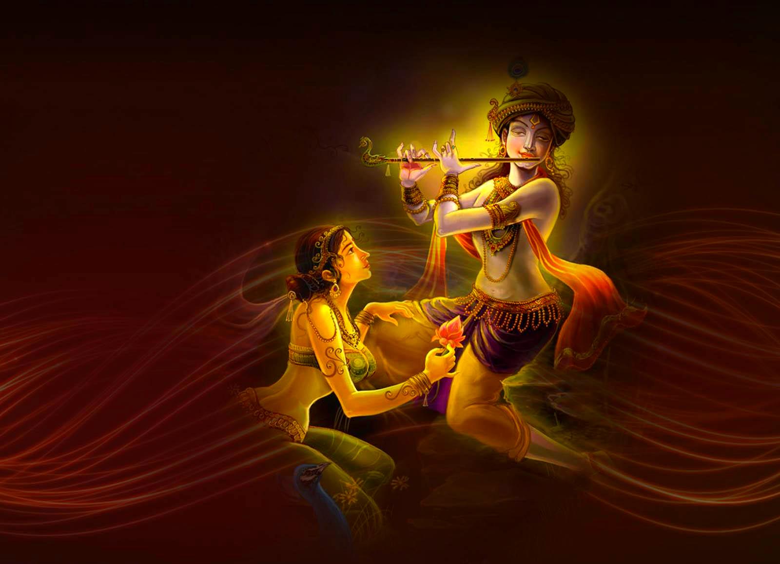 Awesome Pic Of Lord Krishna - HD Wallpaper 