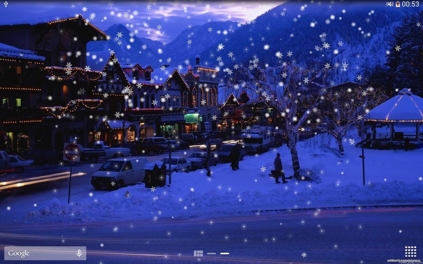 Night Winter Snow Wallpaper Live - HD Wallpaper 