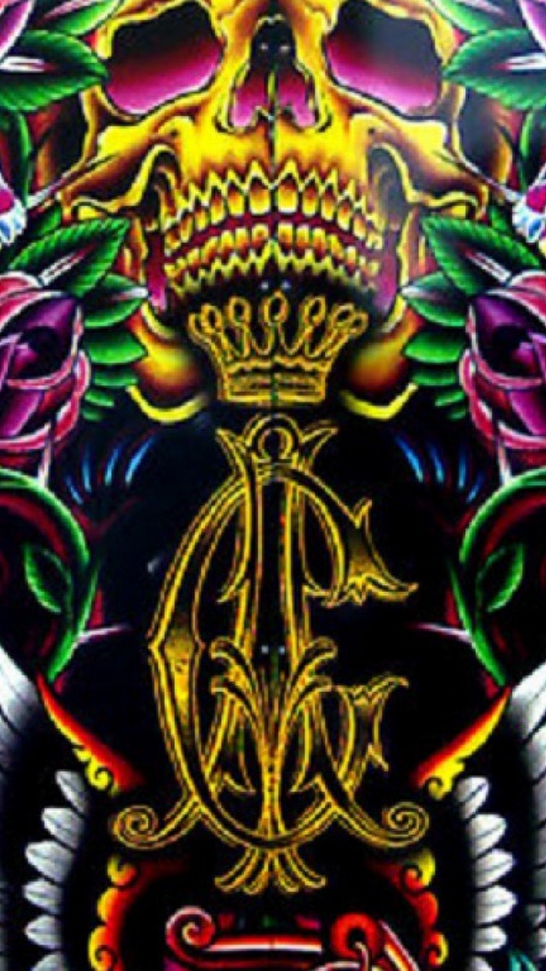 Iphone X Wallpaper Graffiti Tag With Image Resolution - Christian Audigier - HD Wallpaper 
