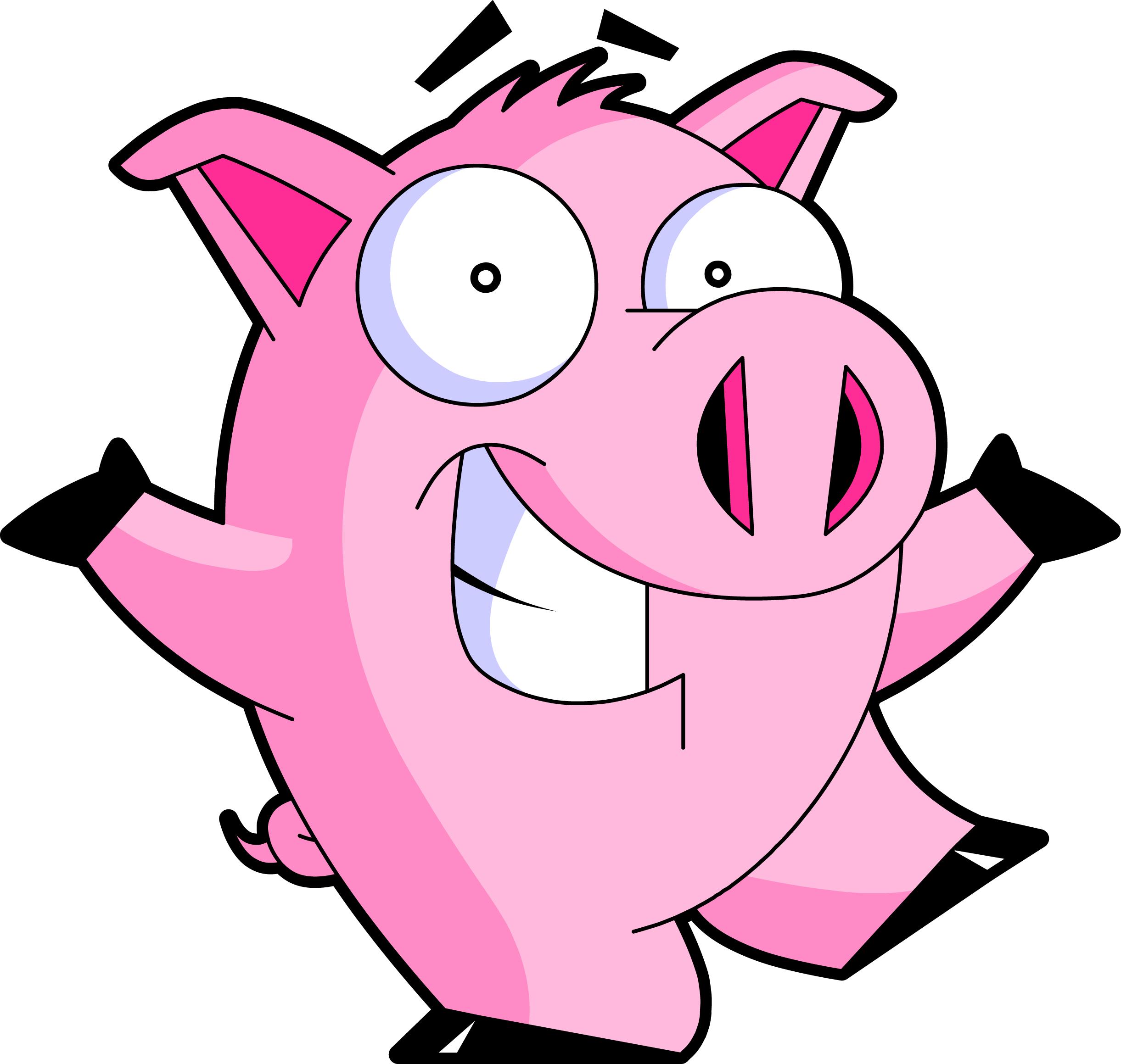 Animated Cartoon Pig, Cartoon Bedrooms - Funny Pig Clipart - HD Wallpaper 